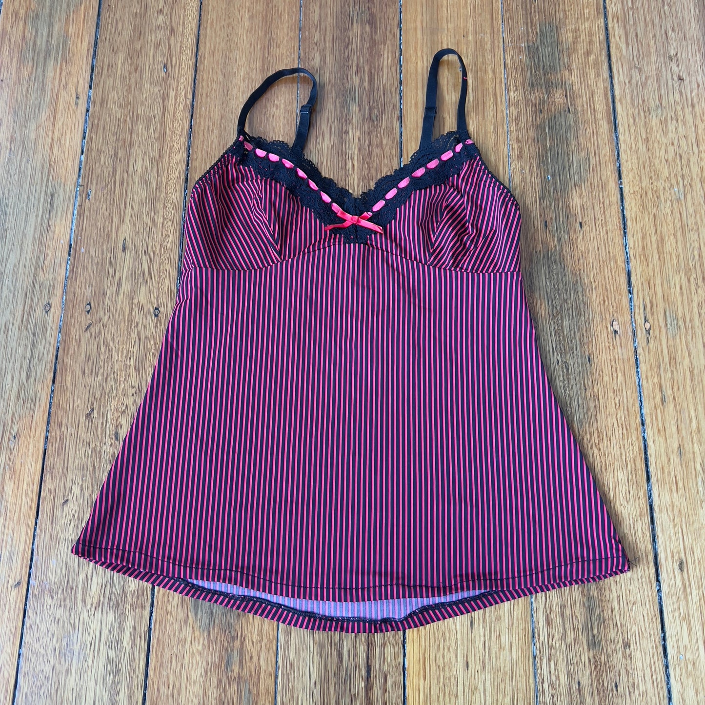 red/black stripe cami