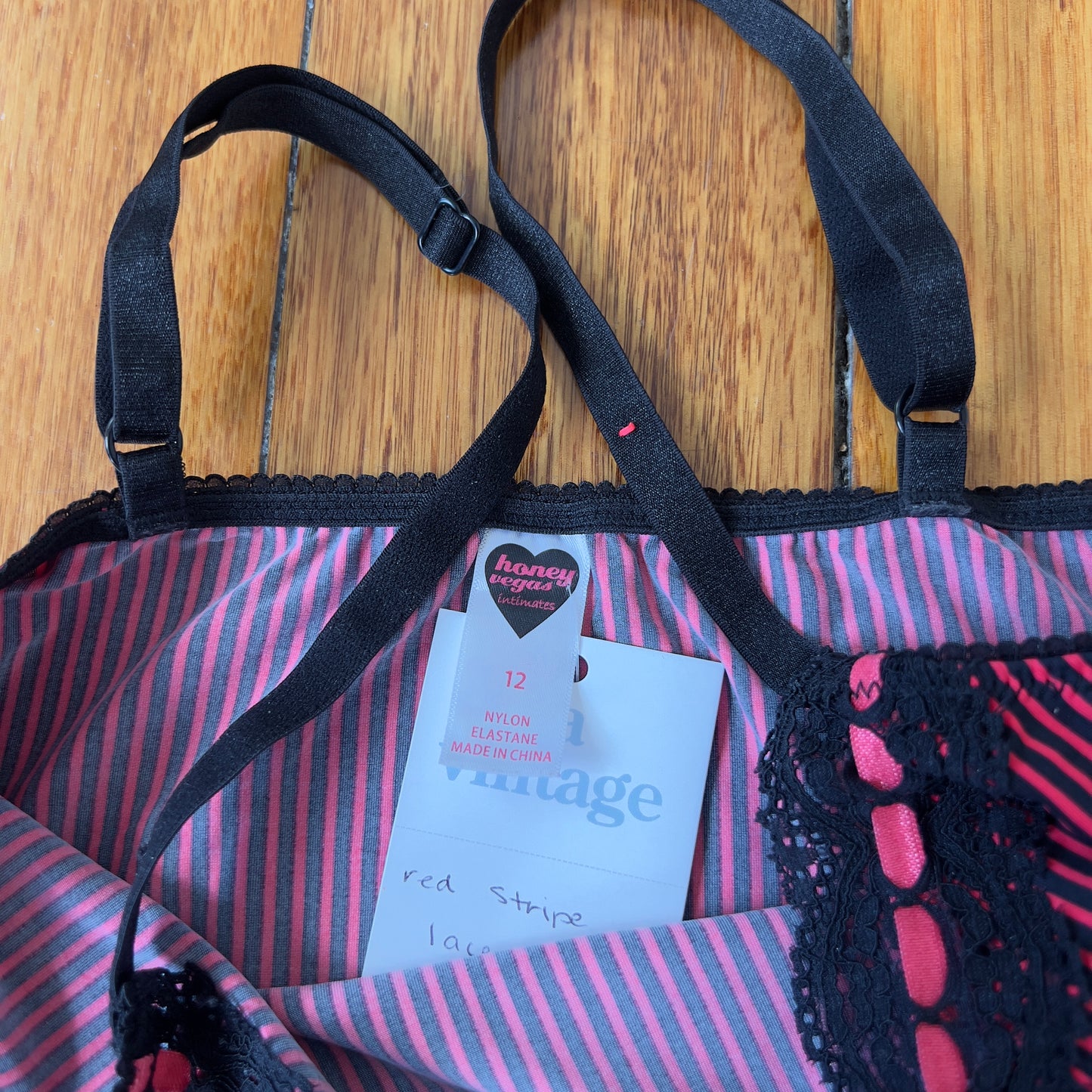 red/black stripe cami