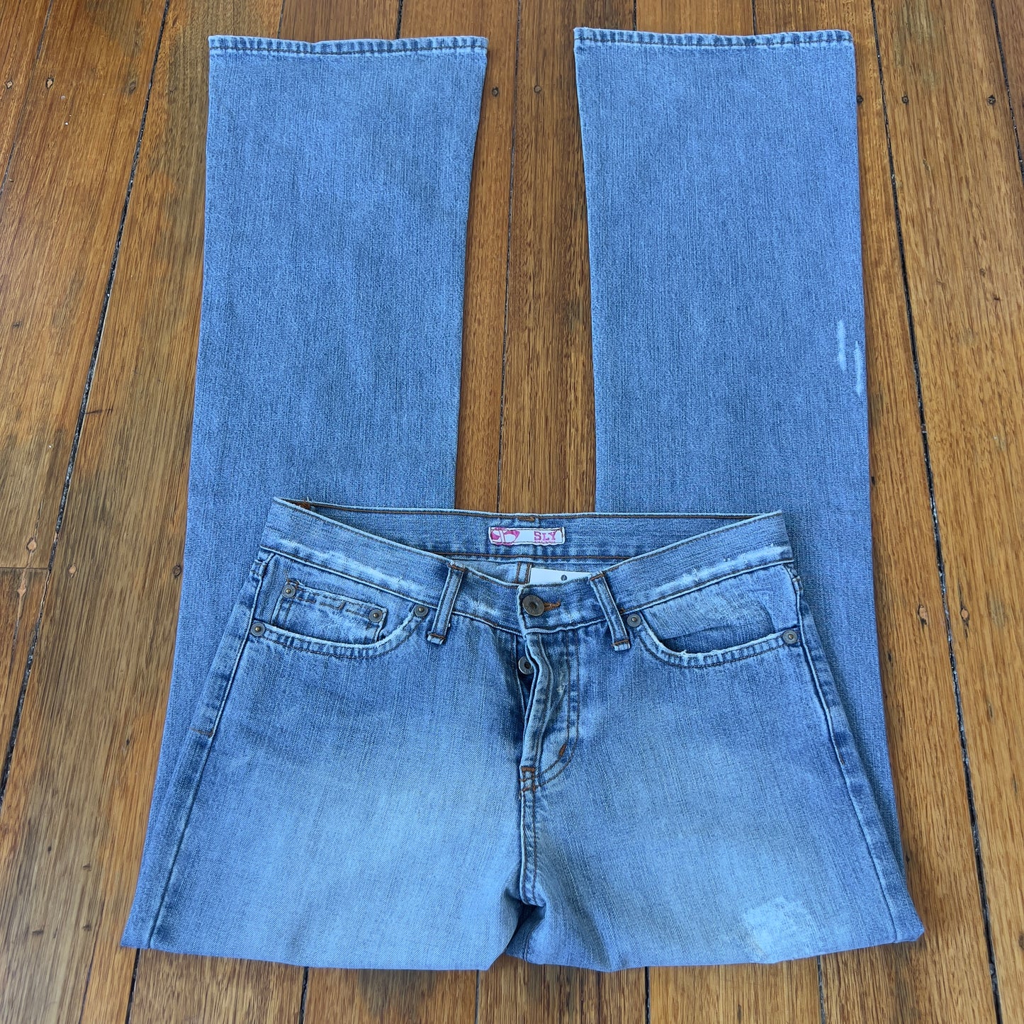 light denim bootcut jeans