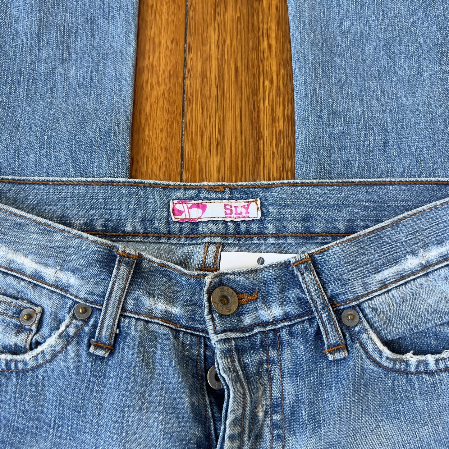 light denim bootcut jeans