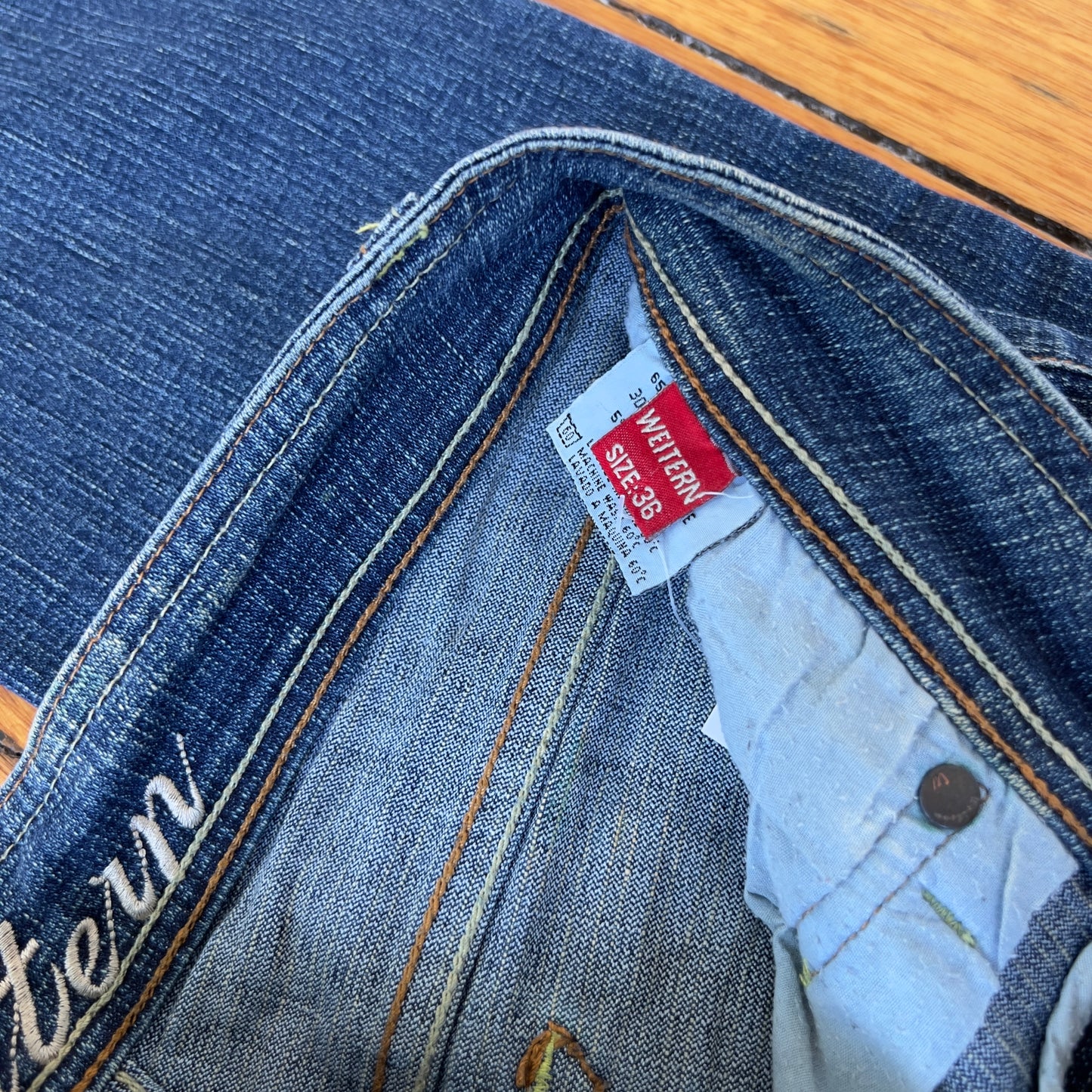 low rise flared jeans