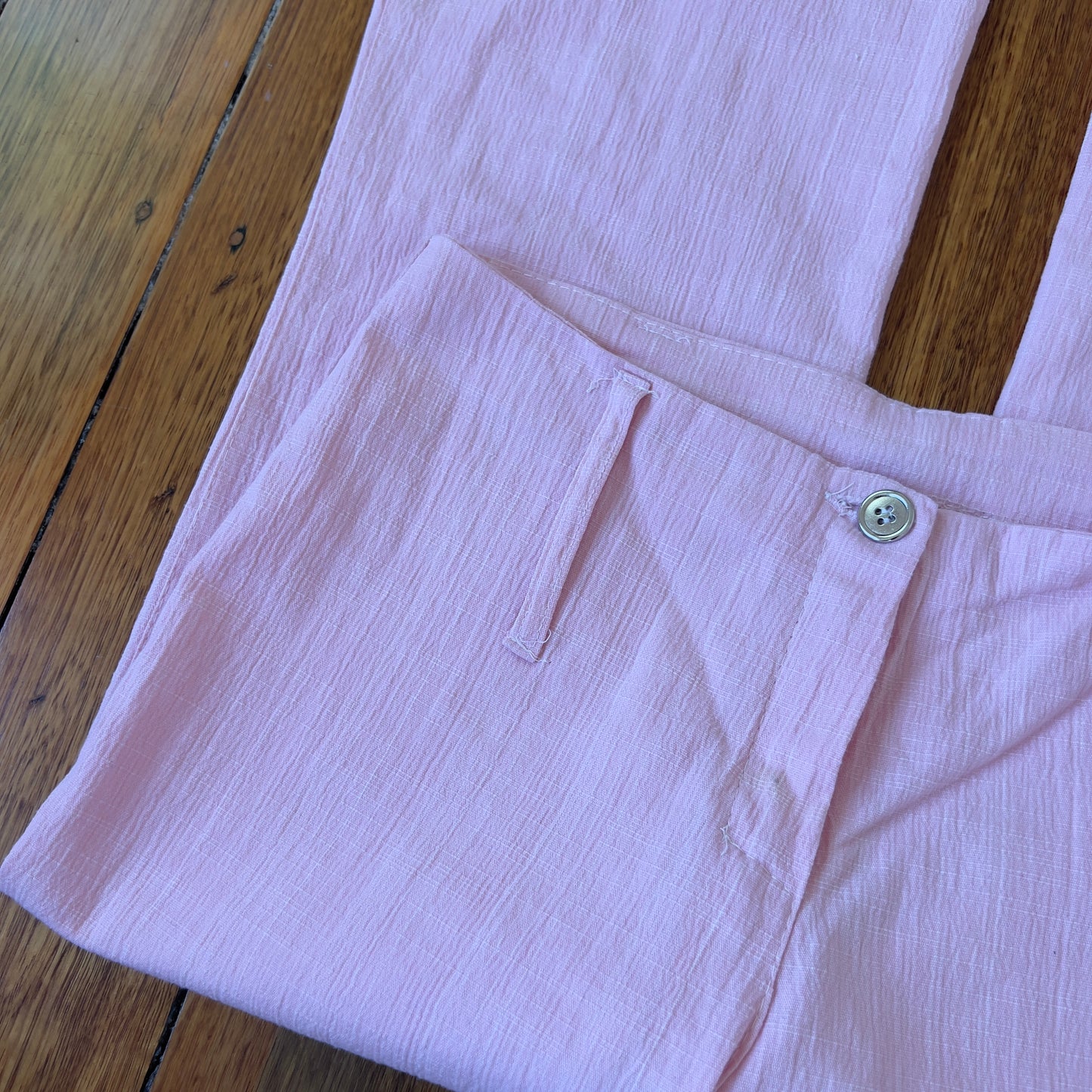 pink flared pants