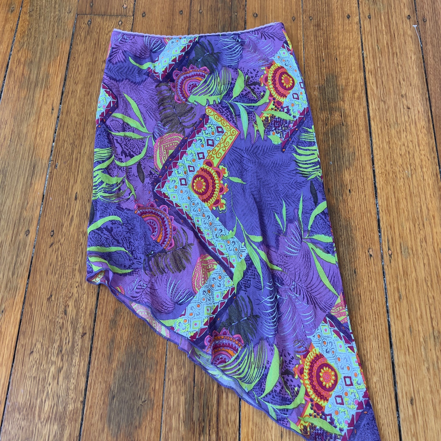 graphic asymmetrical midi skirt