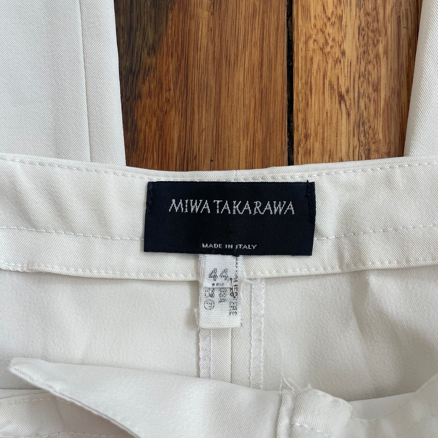 cream wide leg trousers