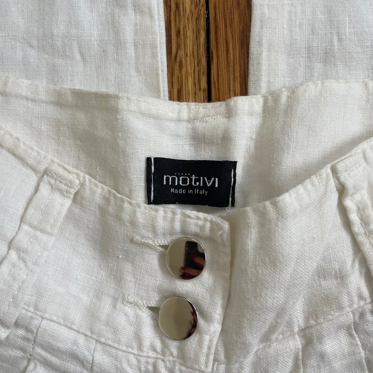 white wide leg linen pants