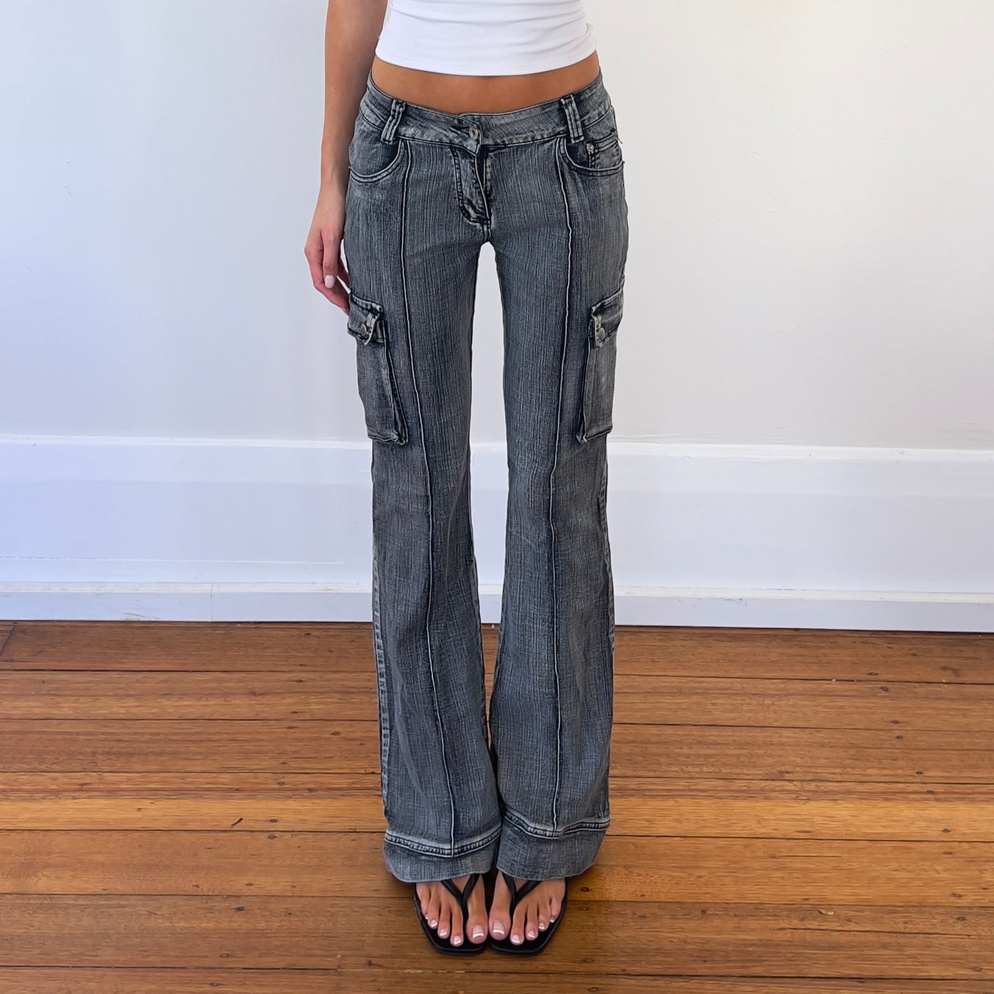 cargo style denim jeans