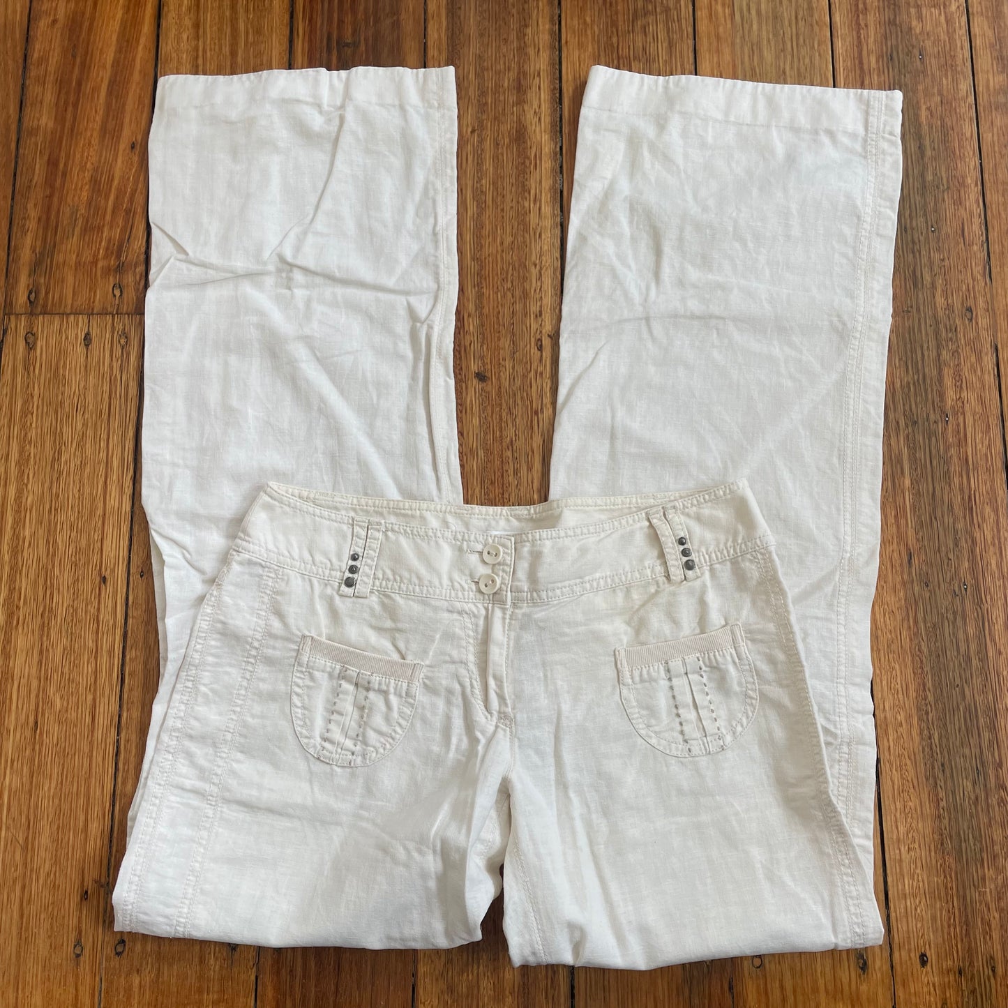 low rise linen pants
