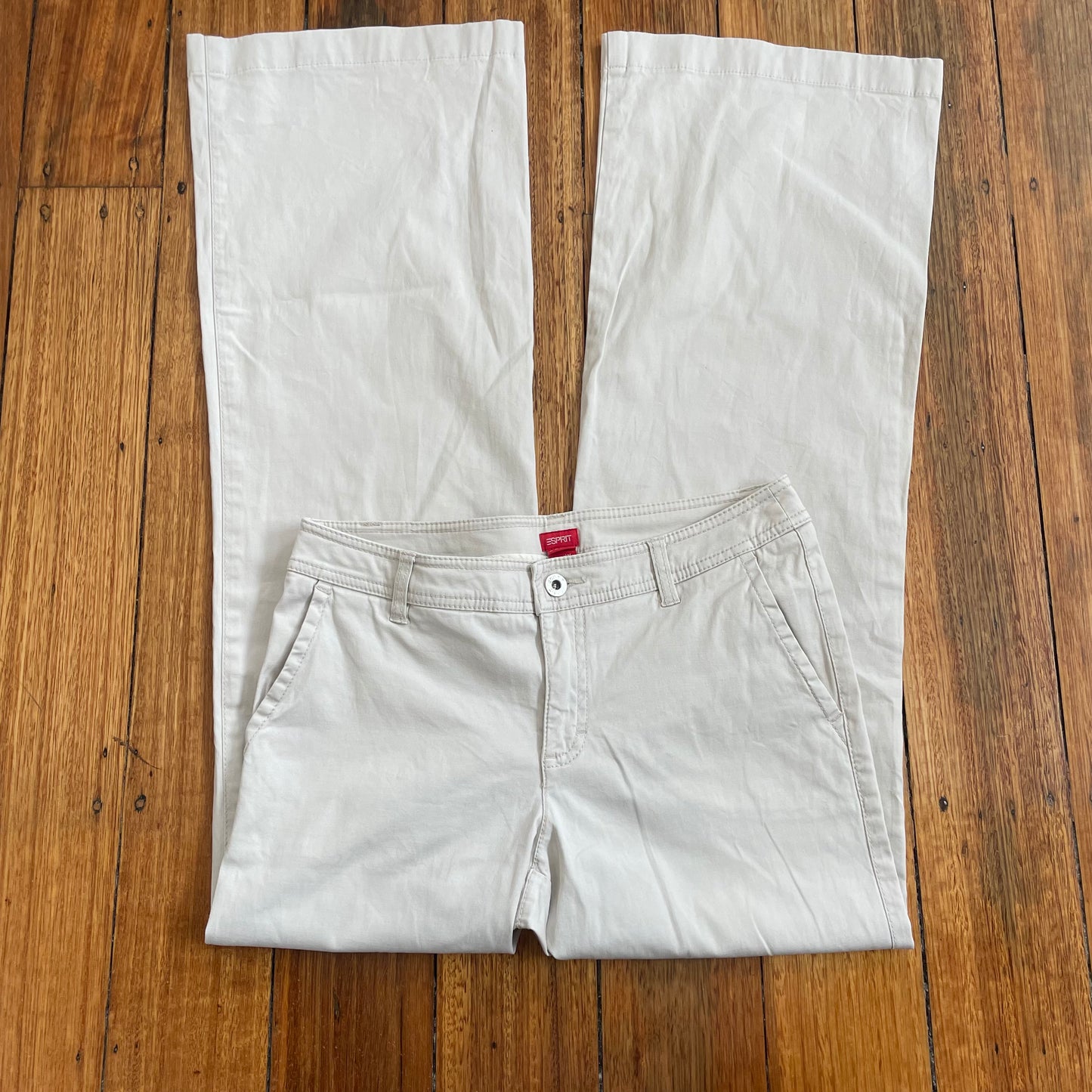 beige wide leg pants
