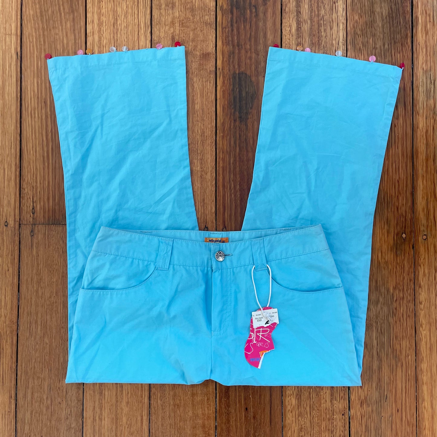 blue capris w/ sequin trim