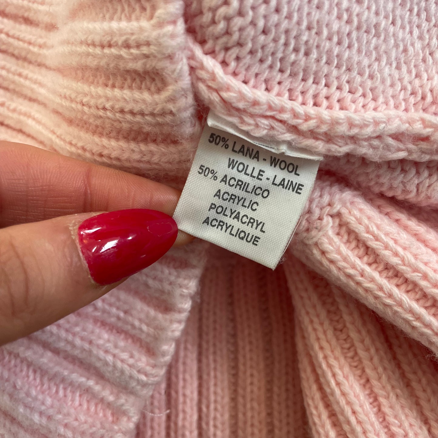 pink zip up wool knit