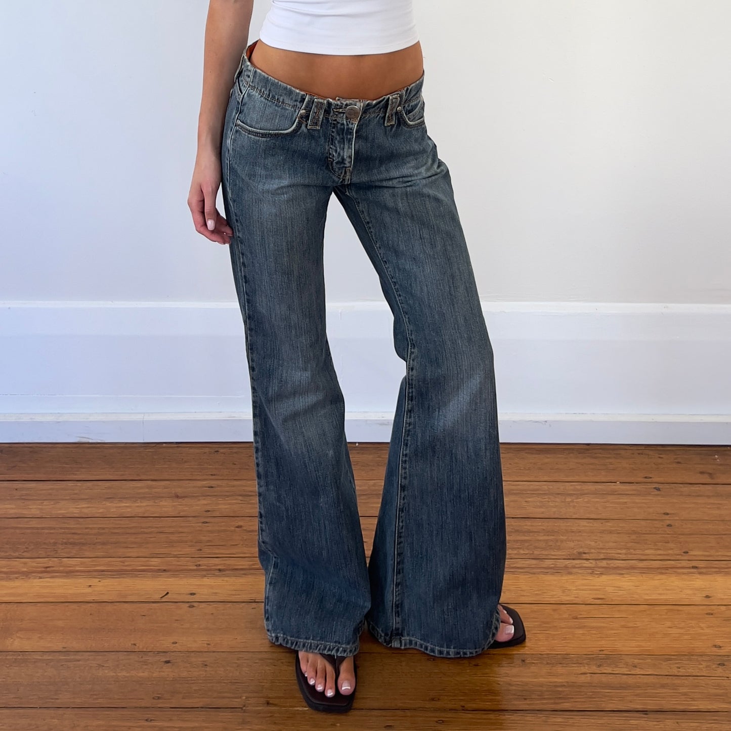 low rise wide leg jeans