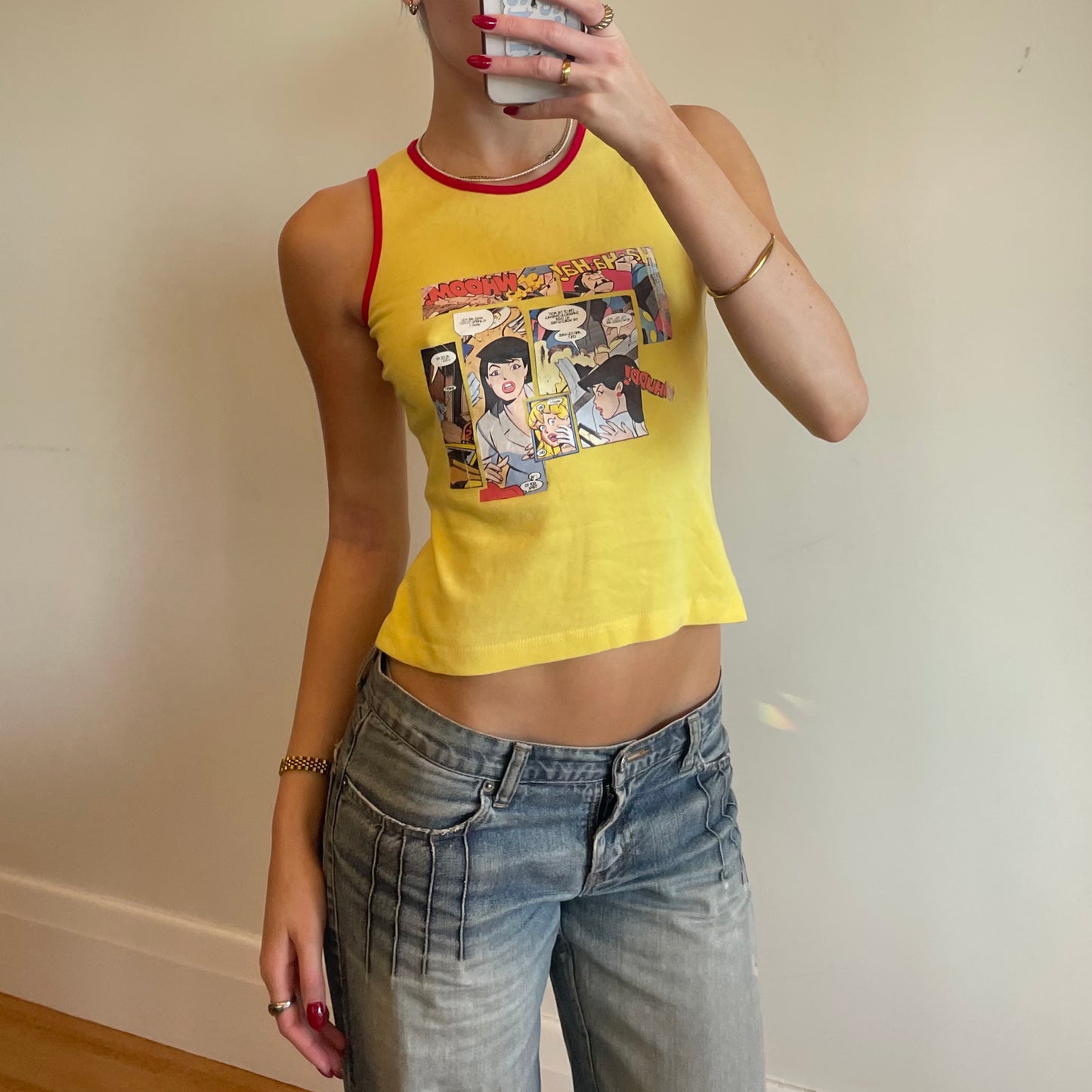 vintage comic print tank