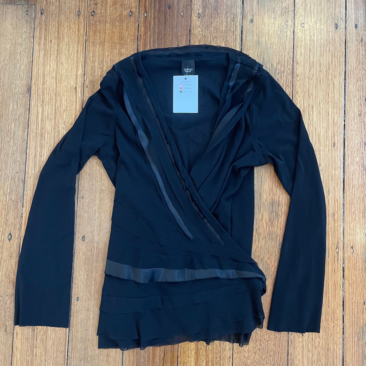 black mesh wrap top