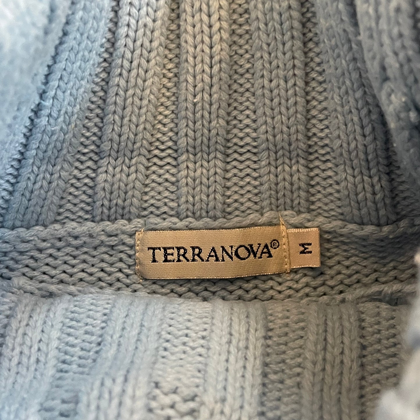 blue knit sweater
