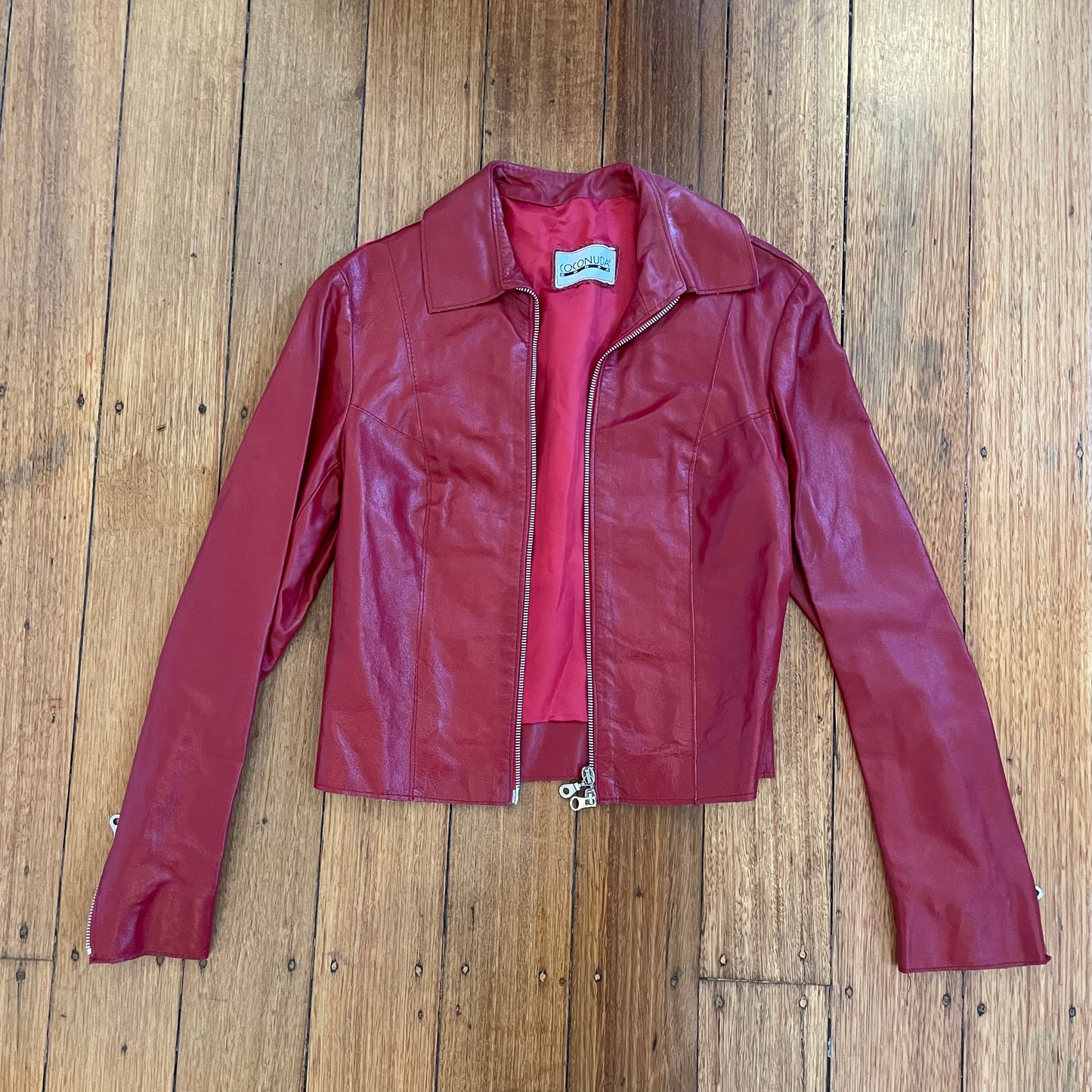 red leather jacket
