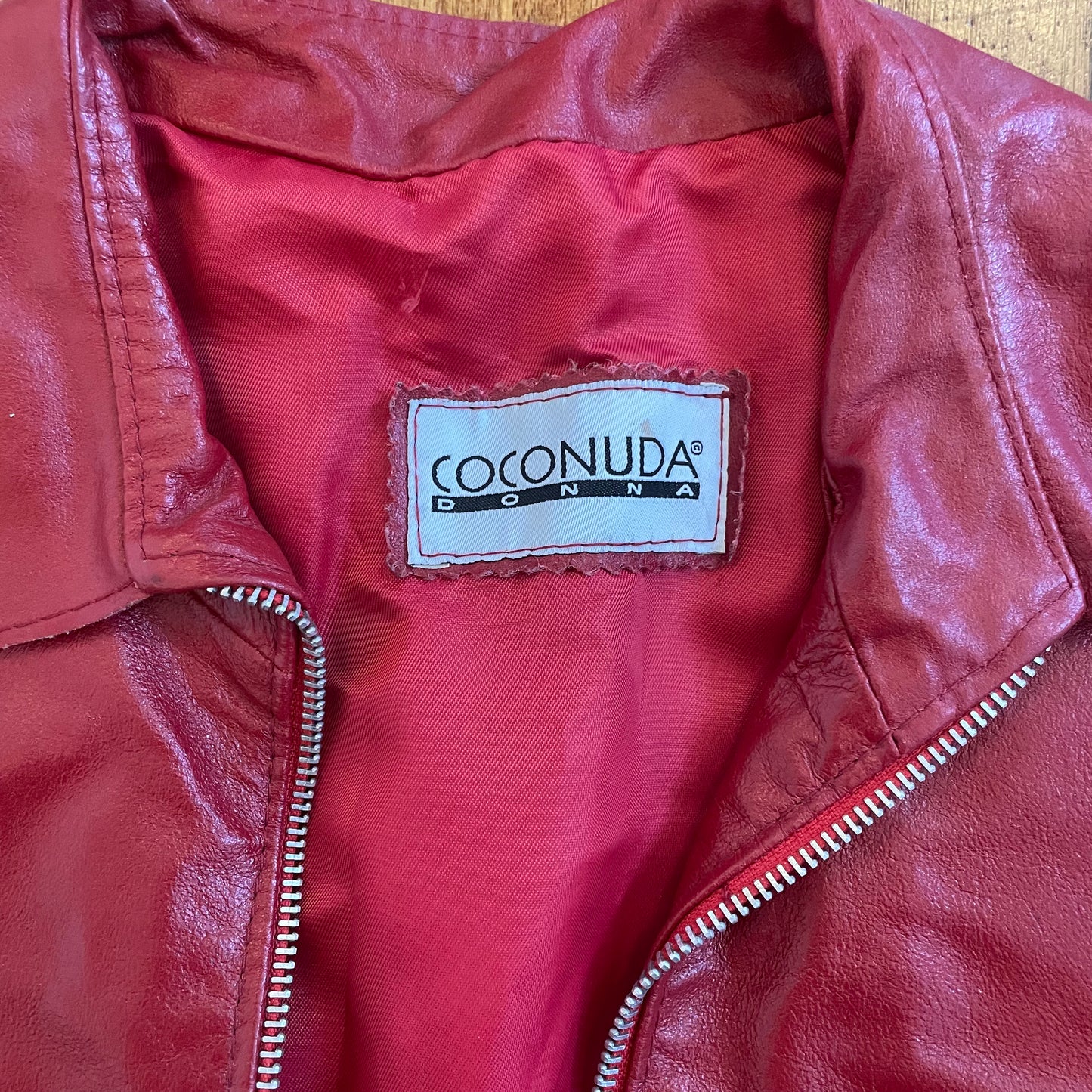 red leather jacket