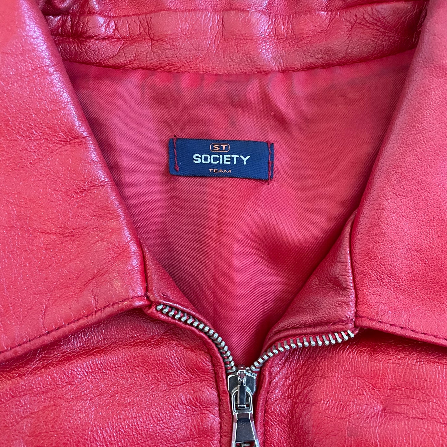 red leather jacket