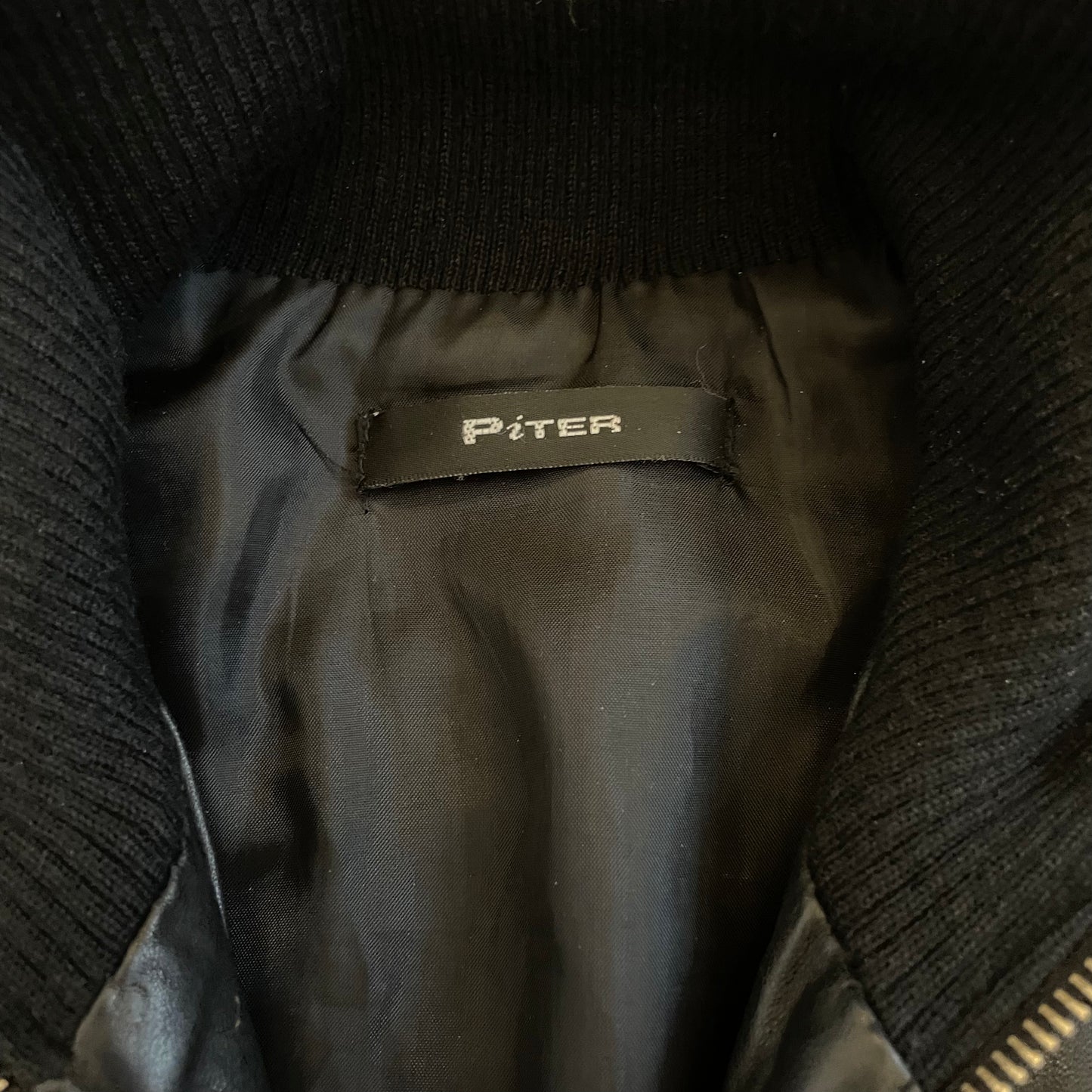 black leather jacket