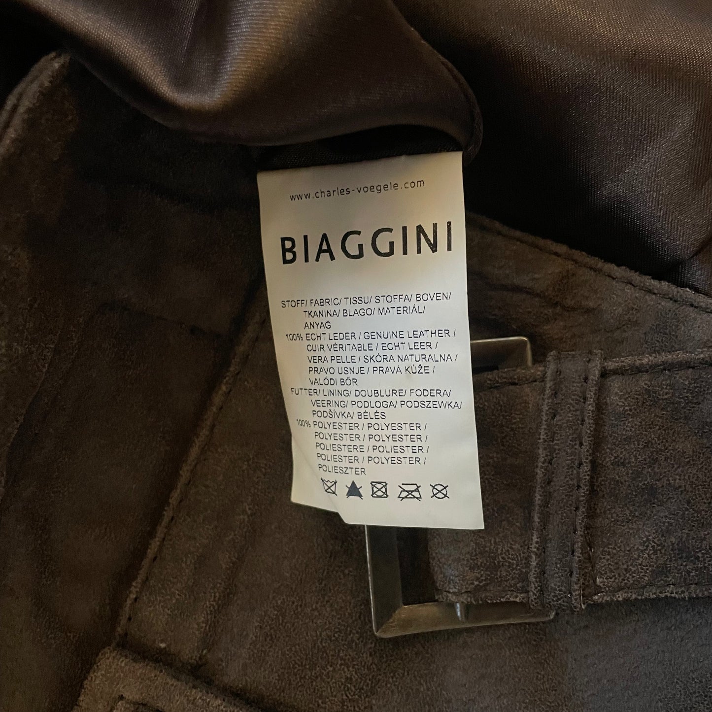 brown belted leather moto jacket