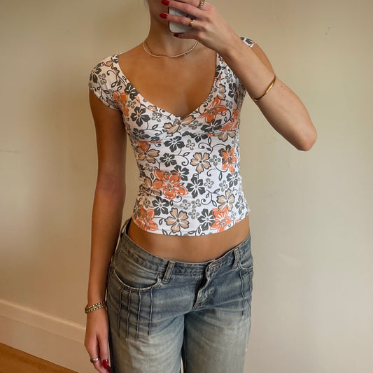 2000s floral print top