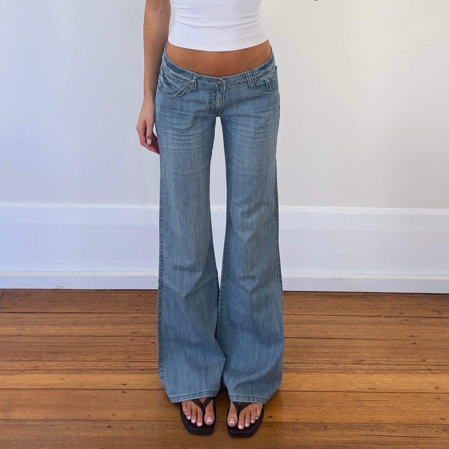 low rise wide leg jeans