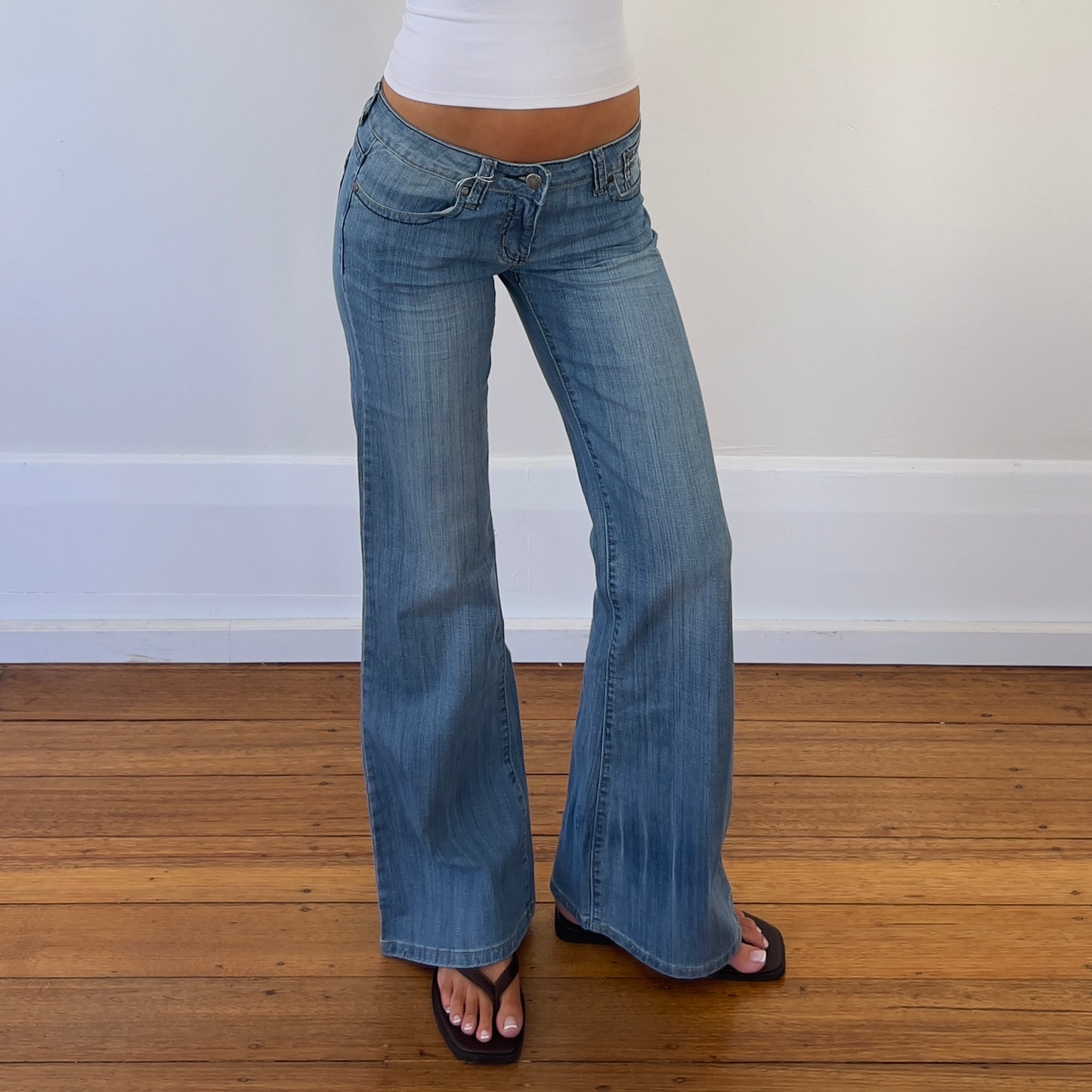 low rise wide leg jeans