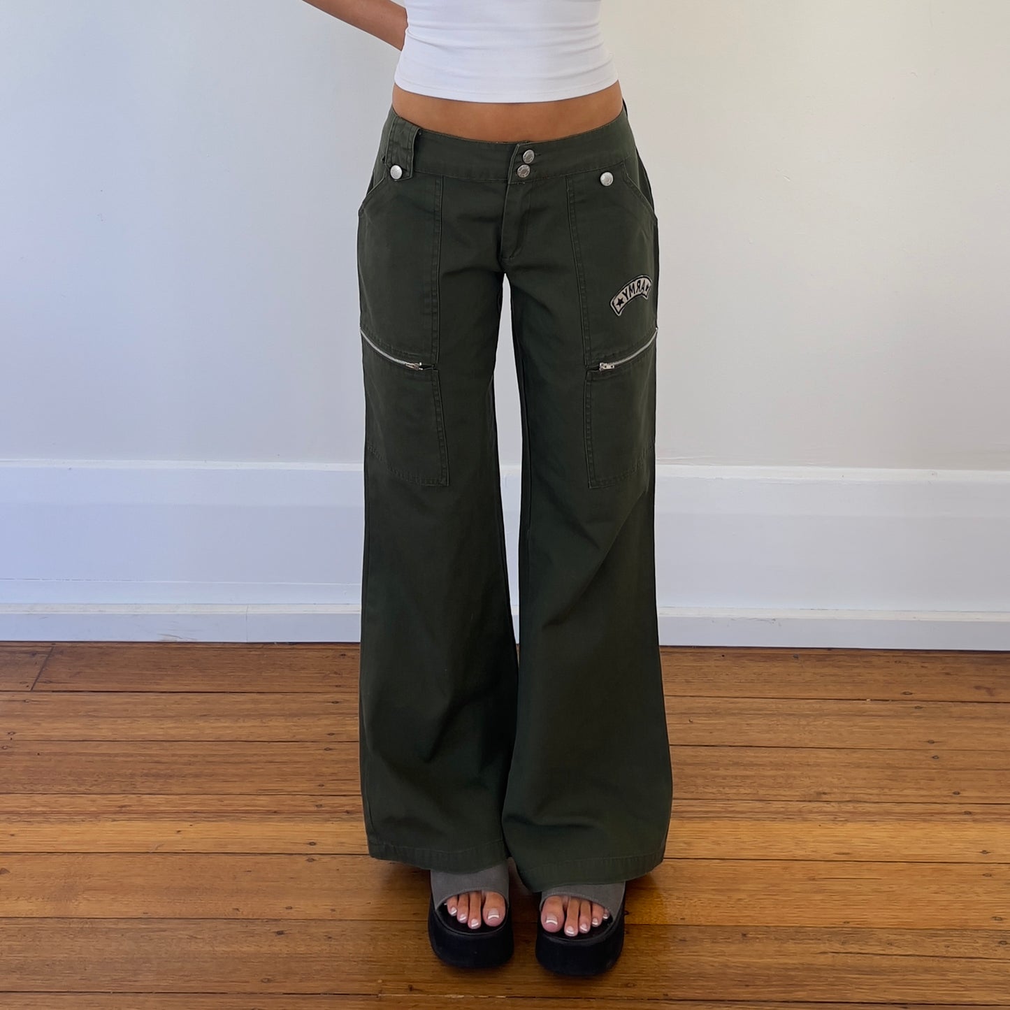 khaki army style cargo pants