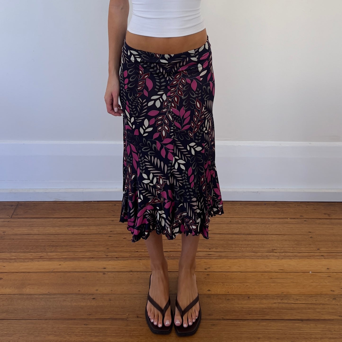 floral midi skirt