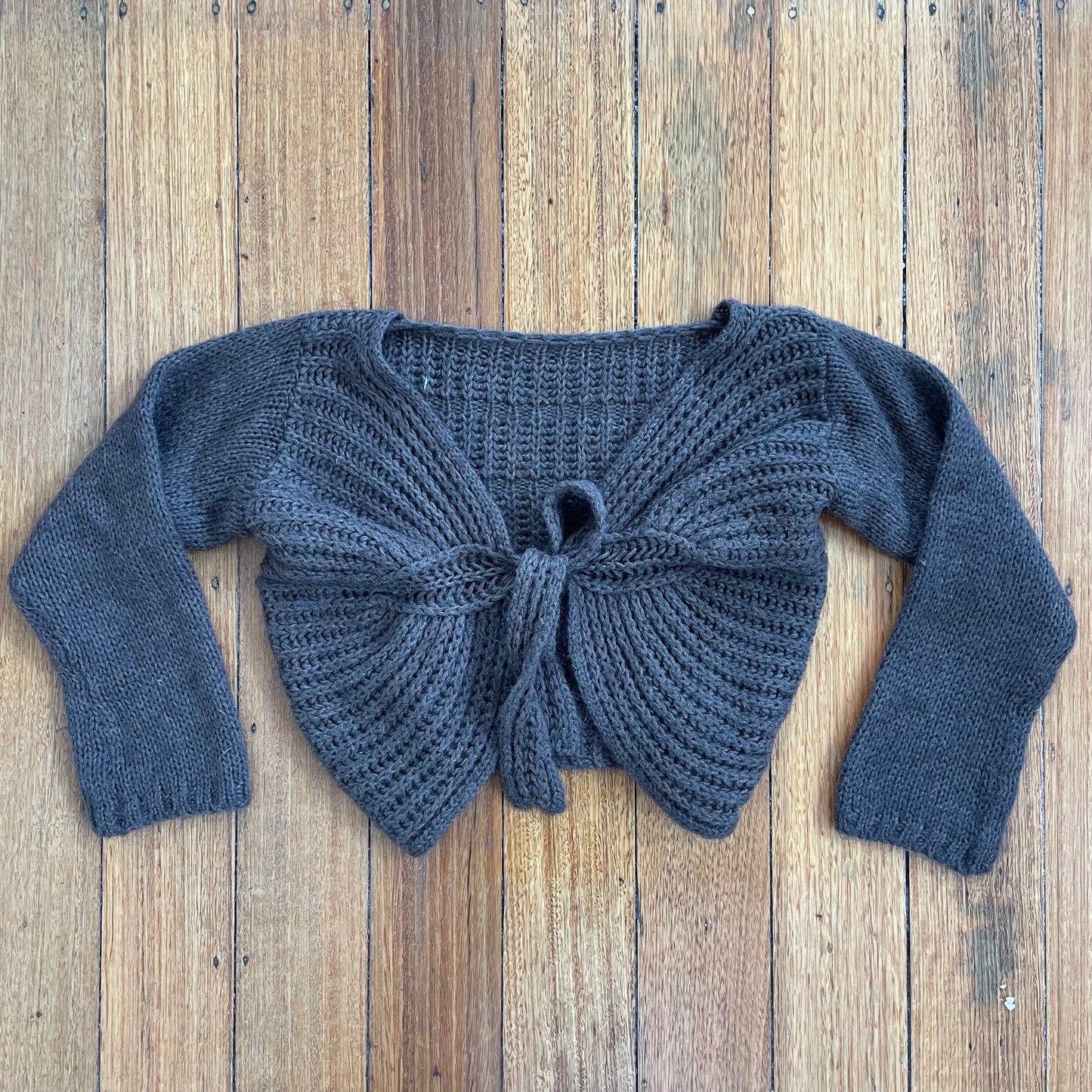 brown wool cardi