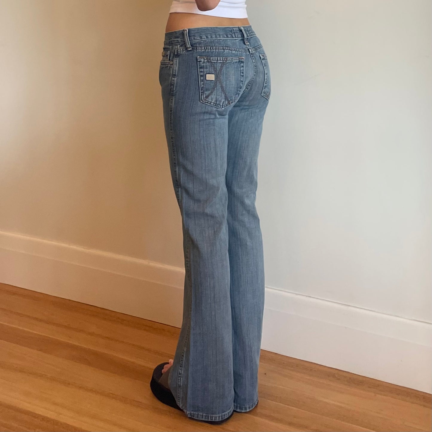 vintage low rise flared jeans