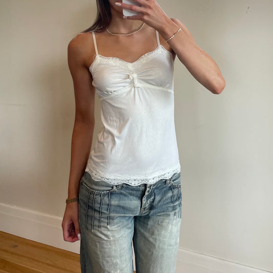 white lace trim cami