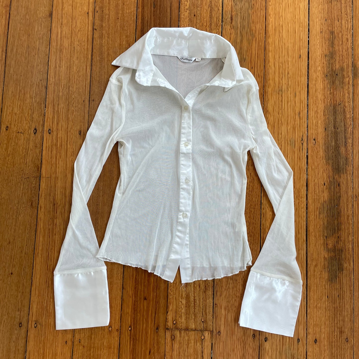 white sheer shirt