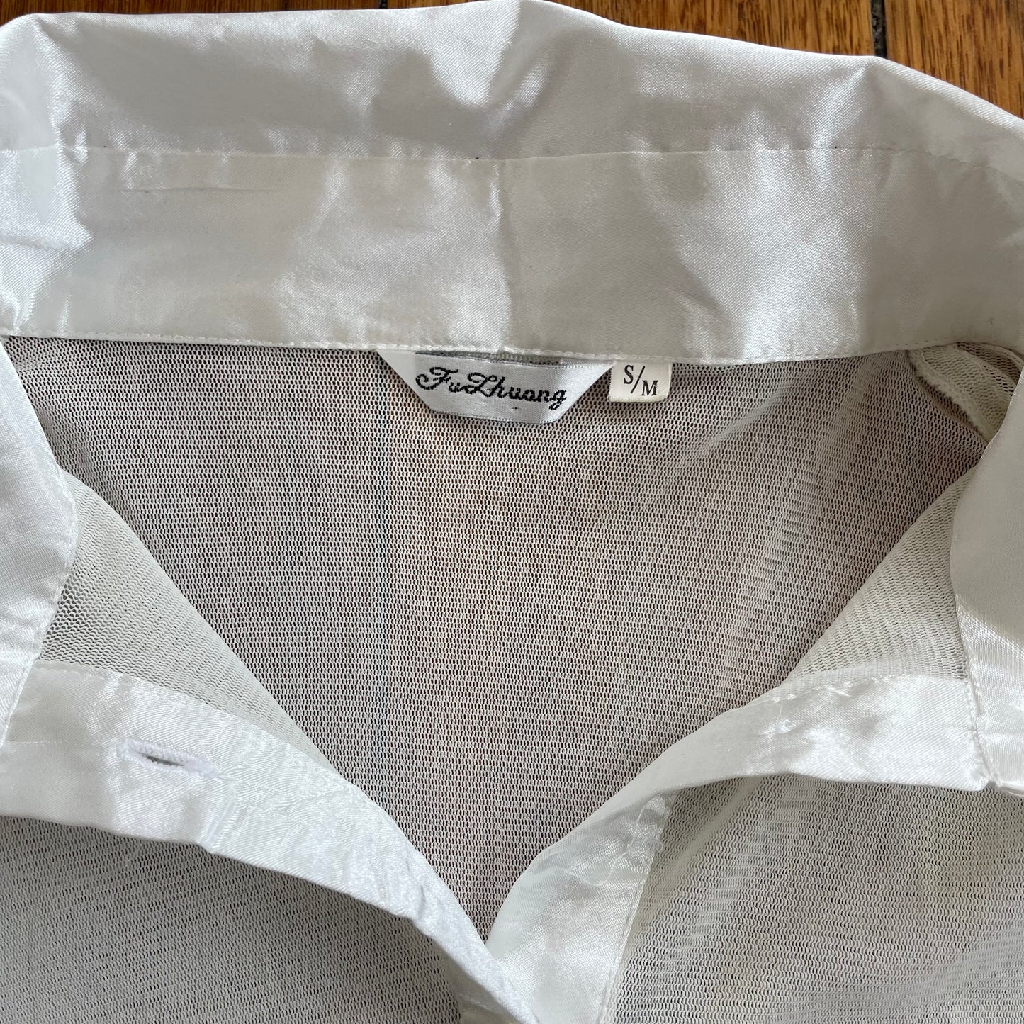 white sheer shirt