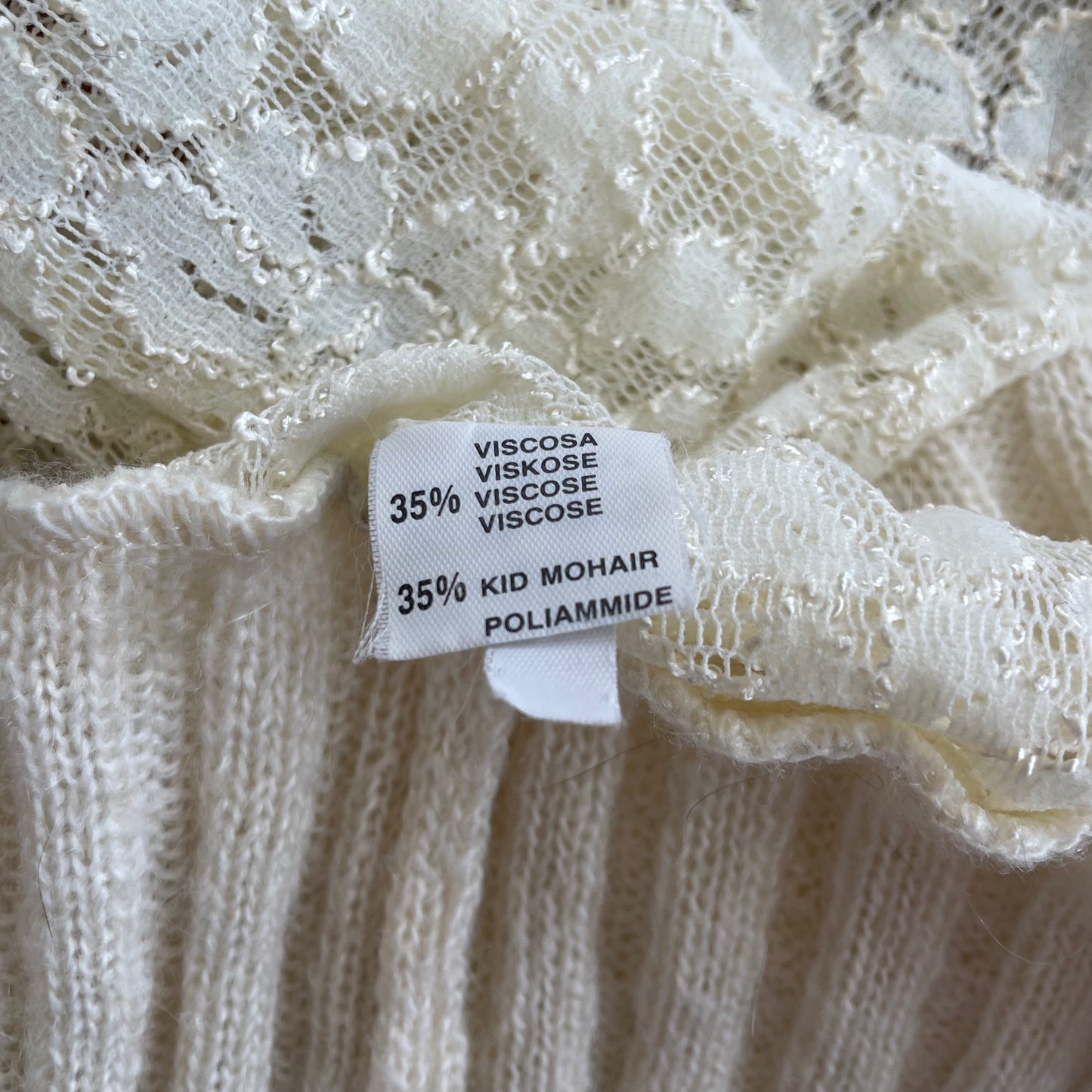 lace mohair fur 3/4 sleeve top