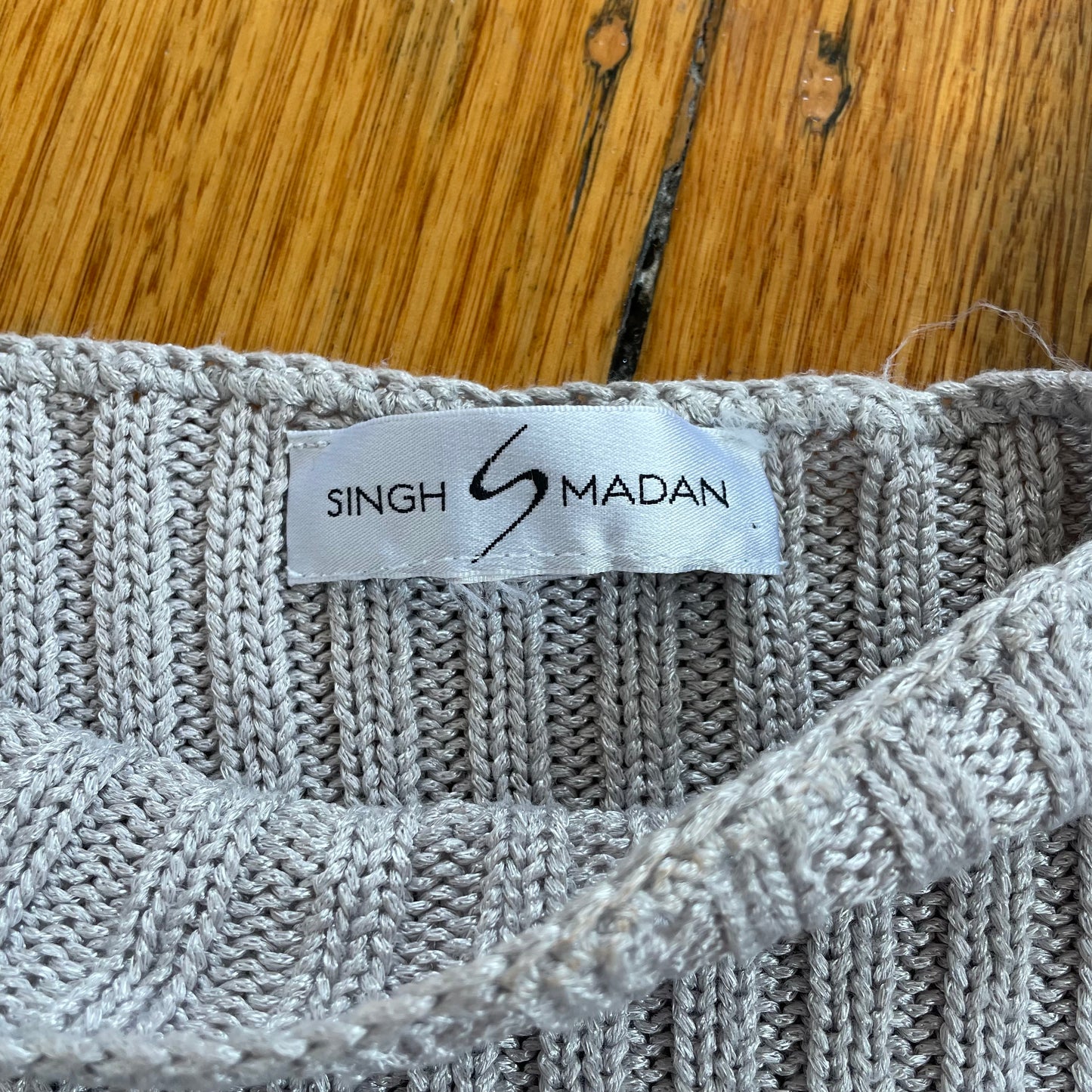 grey boat-neck knit