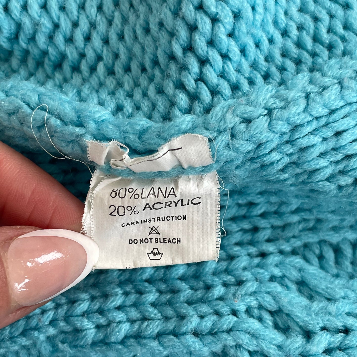 blue wool zip up knit