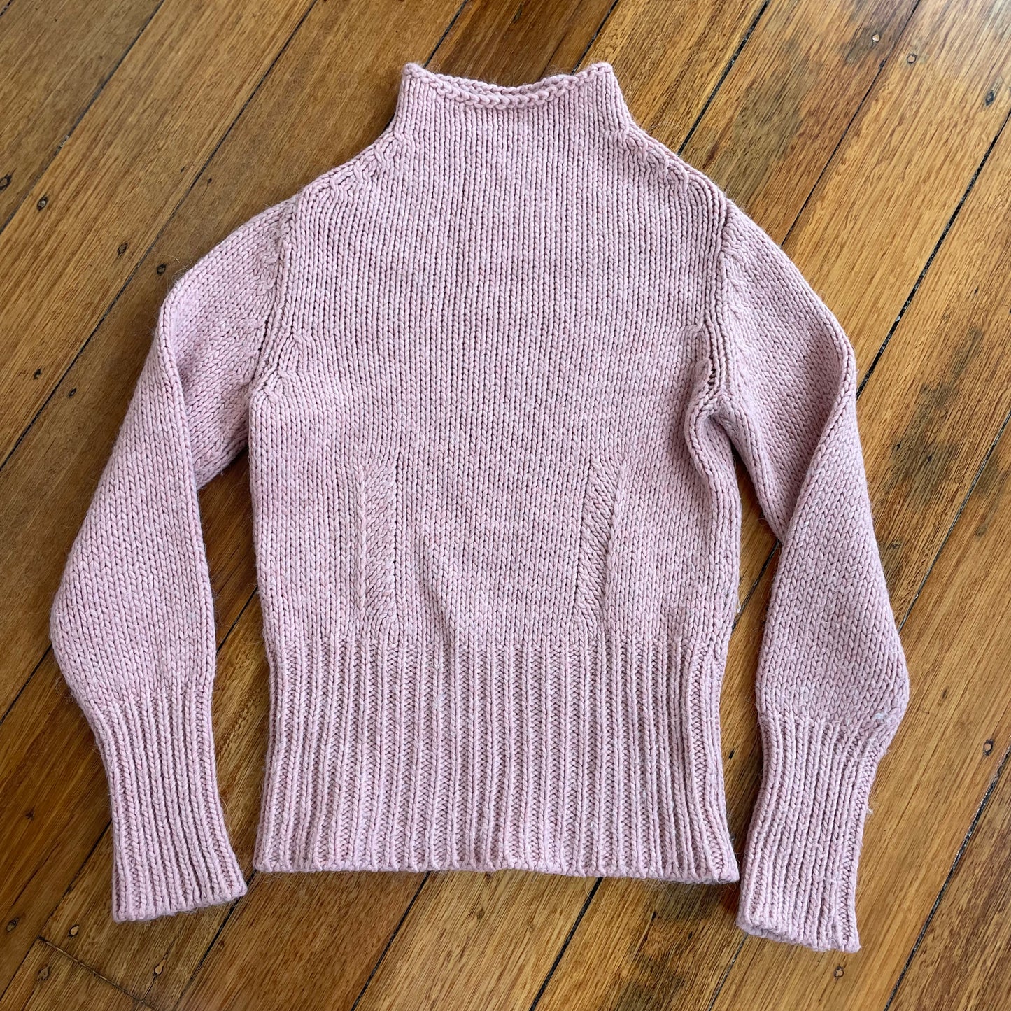 pink wool sweater