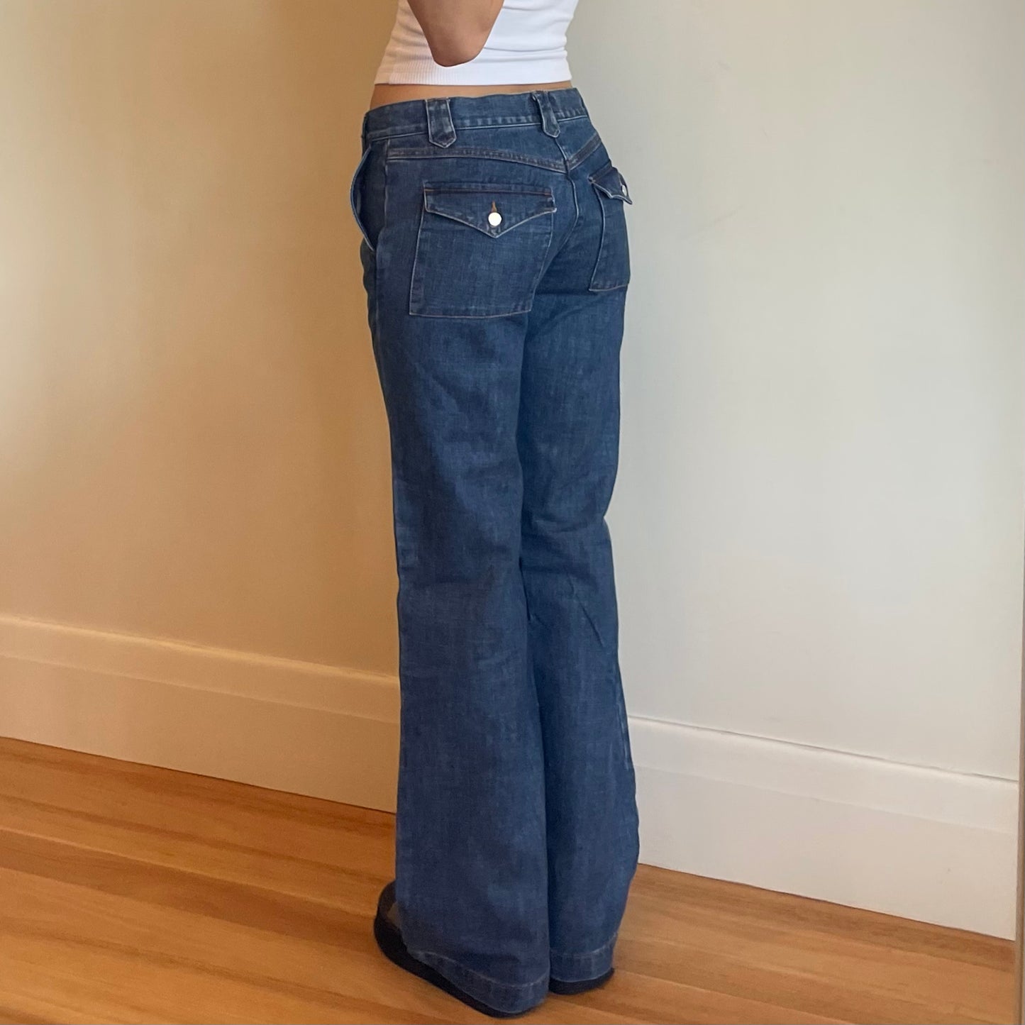 low rise wide leg jeans