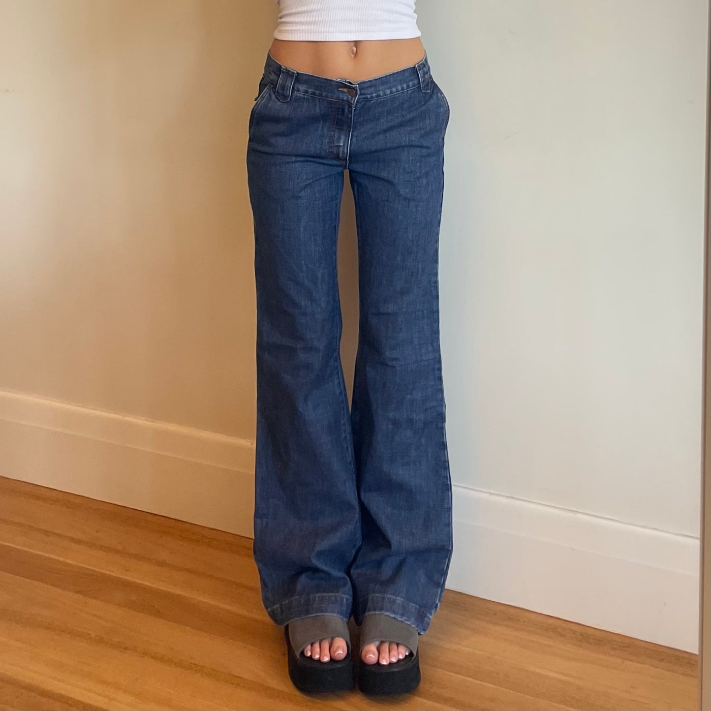 low rise wide leg jeans