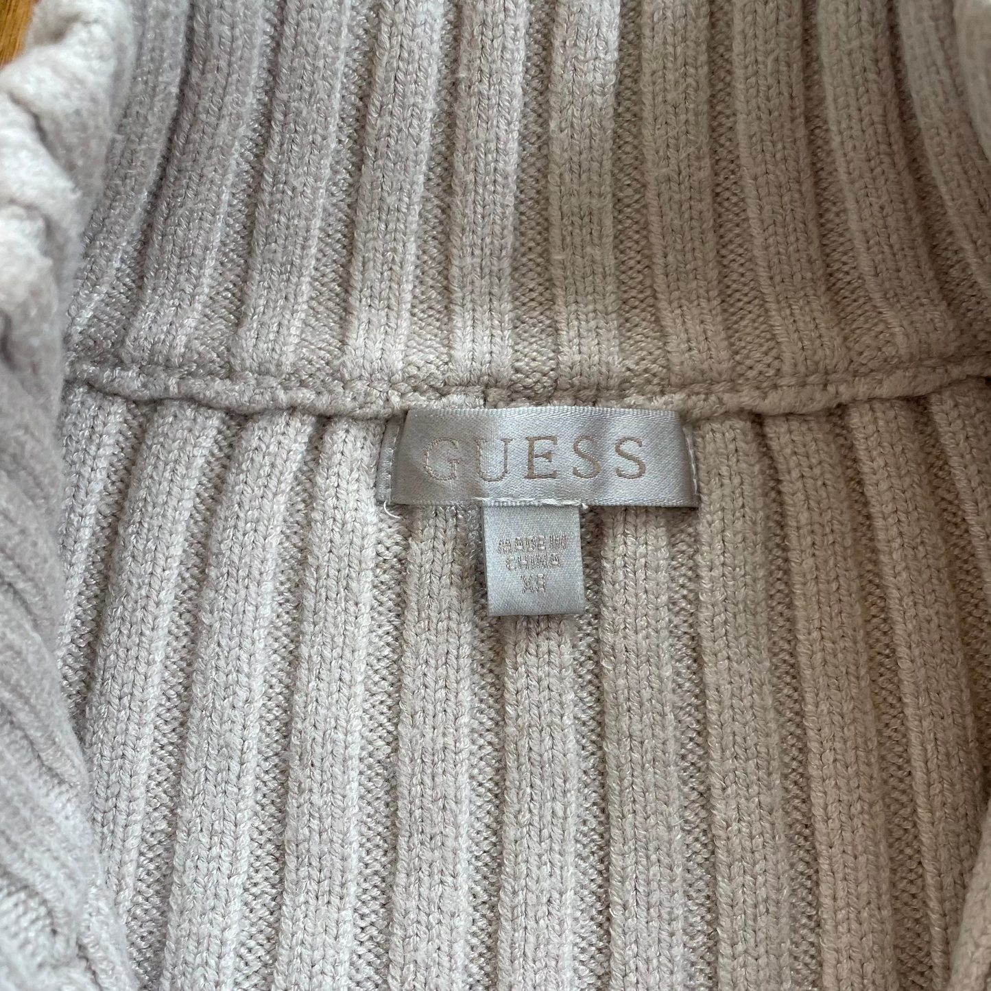 beige fur zip-up knit