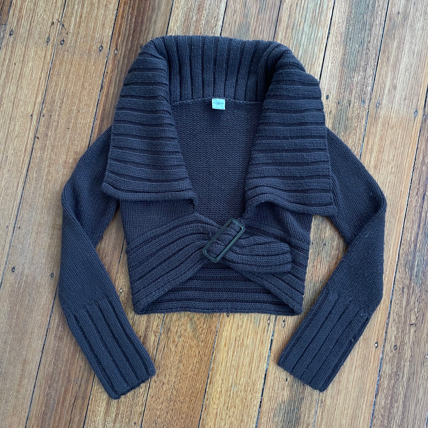 brown crop knit