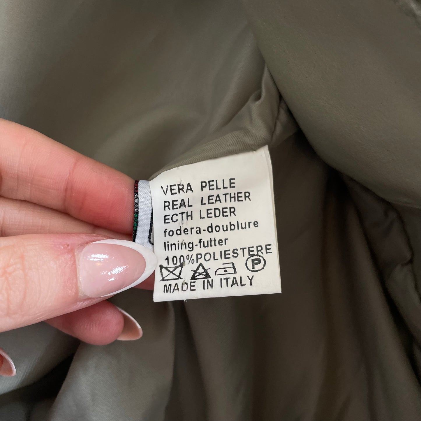 sage grey utility leather jacket