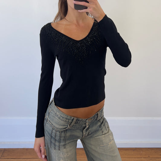 black beaded long sleeve