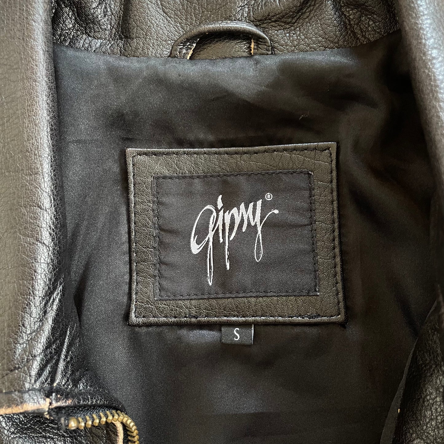 black leather jacket