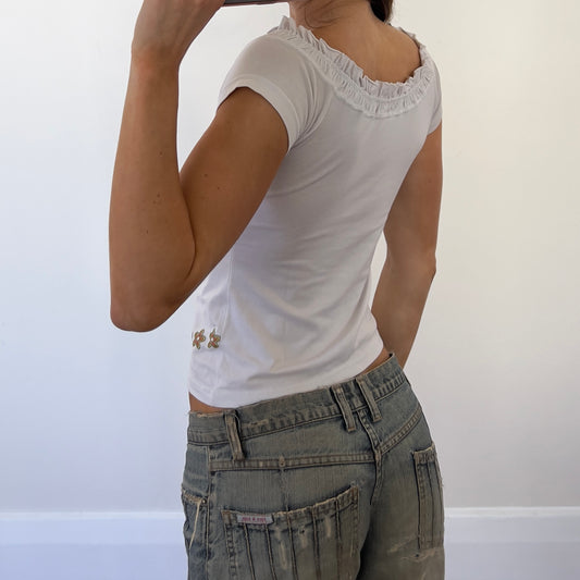 graphic off-shoulder top