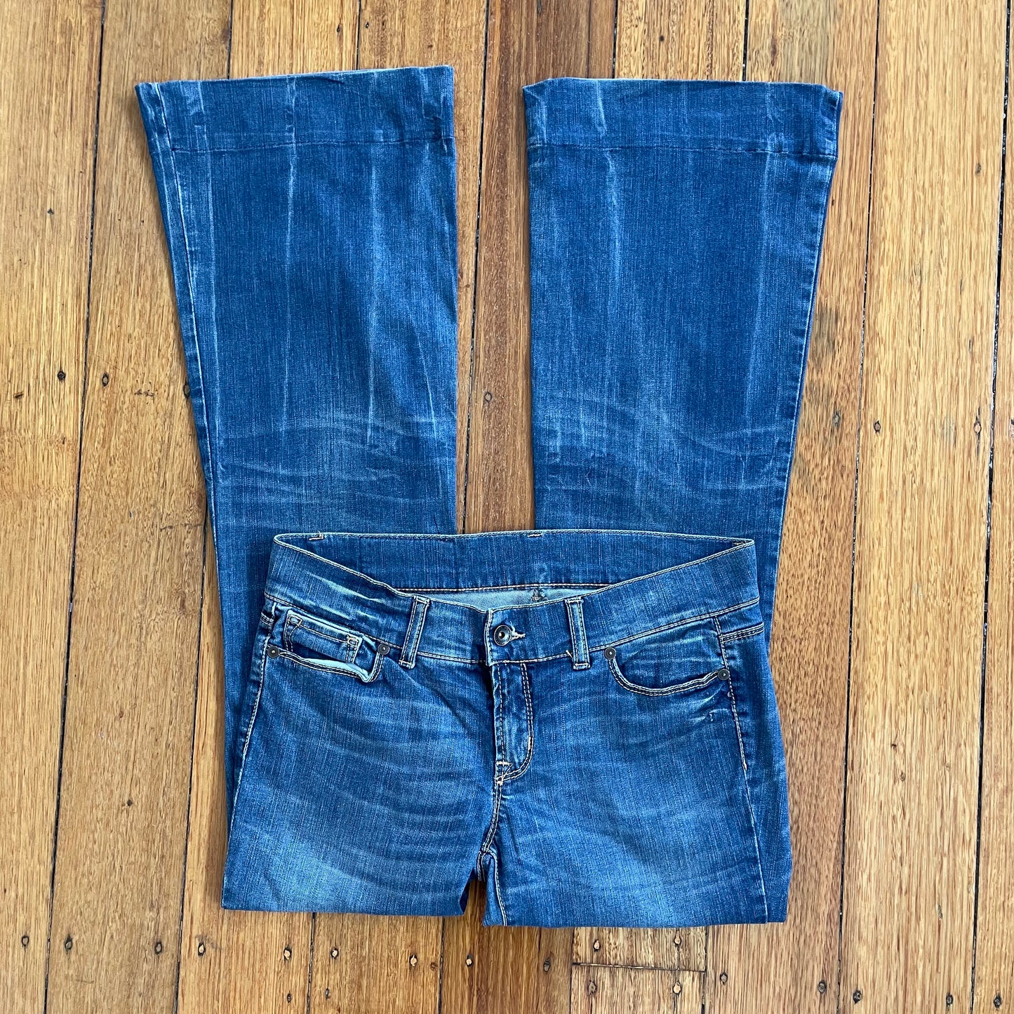 dark wash flared jeans