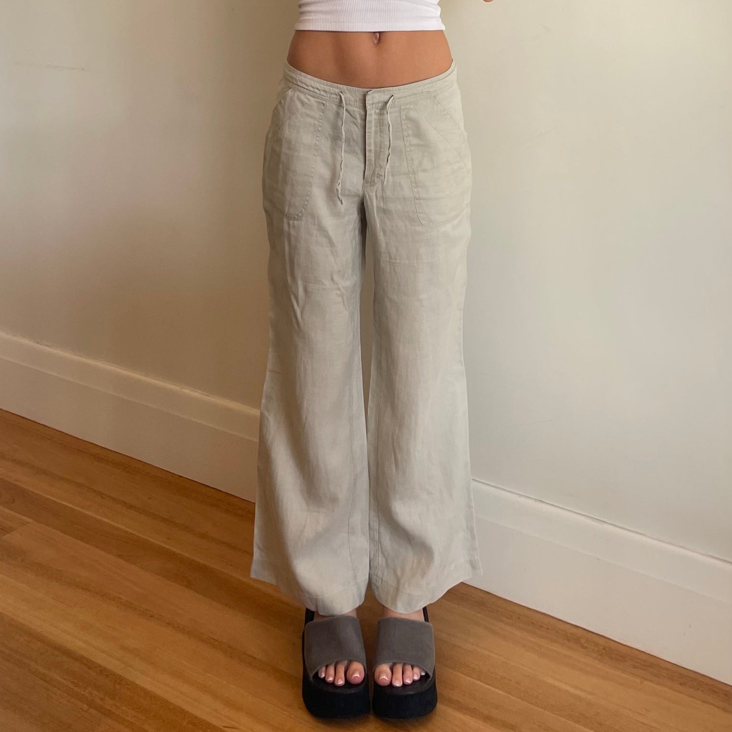 cream linen pants