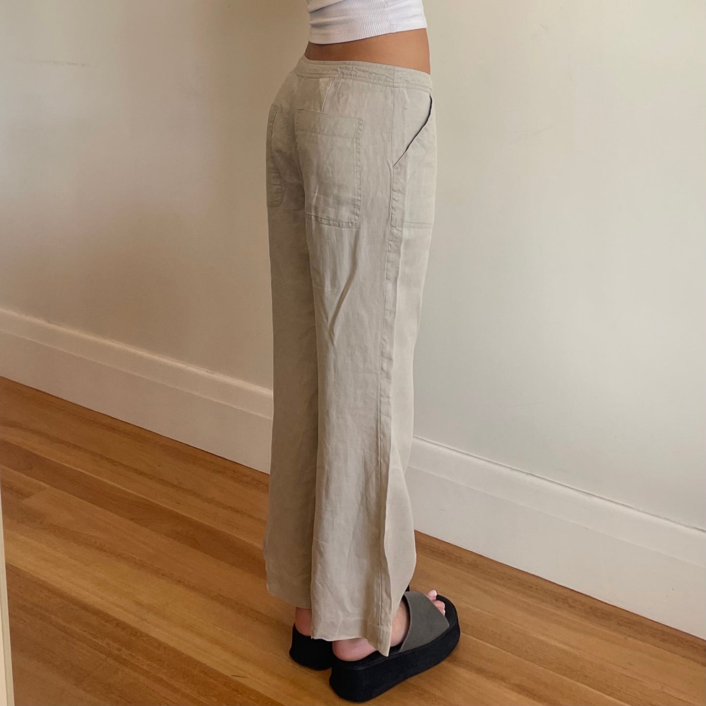 cream linen pants