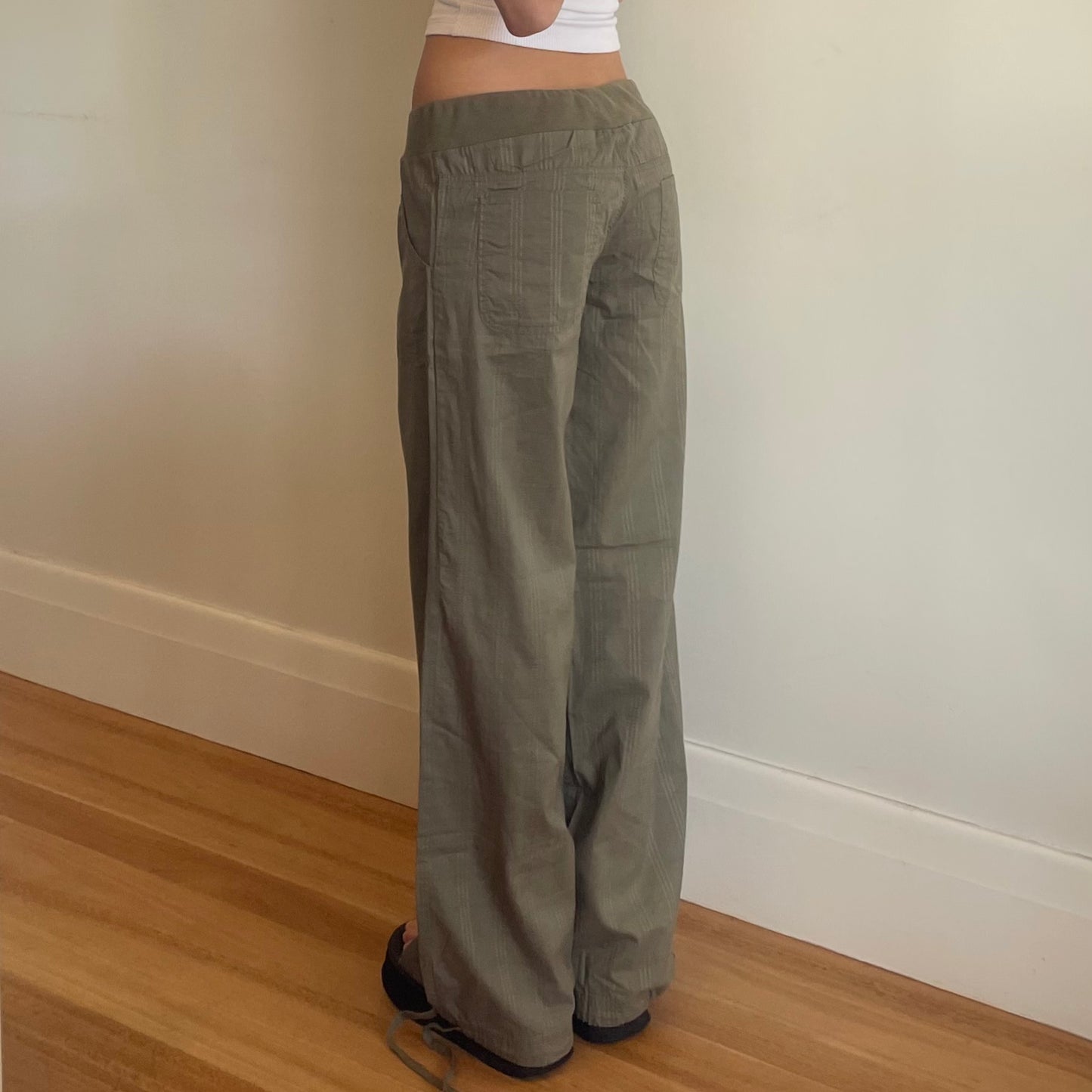 khaki wide leg pants