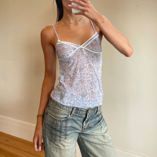 sheer floral cami